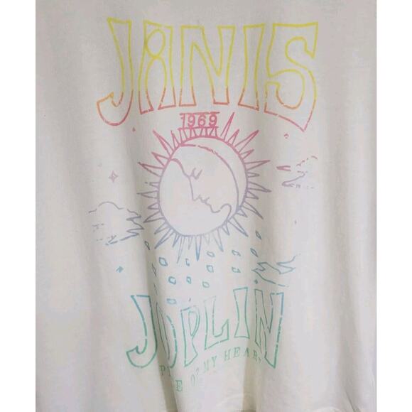 Lucky Brand Janis Joplin Piece Of My Heart White Concert T Shirt Size Medium NWT - Picture 2 of 5